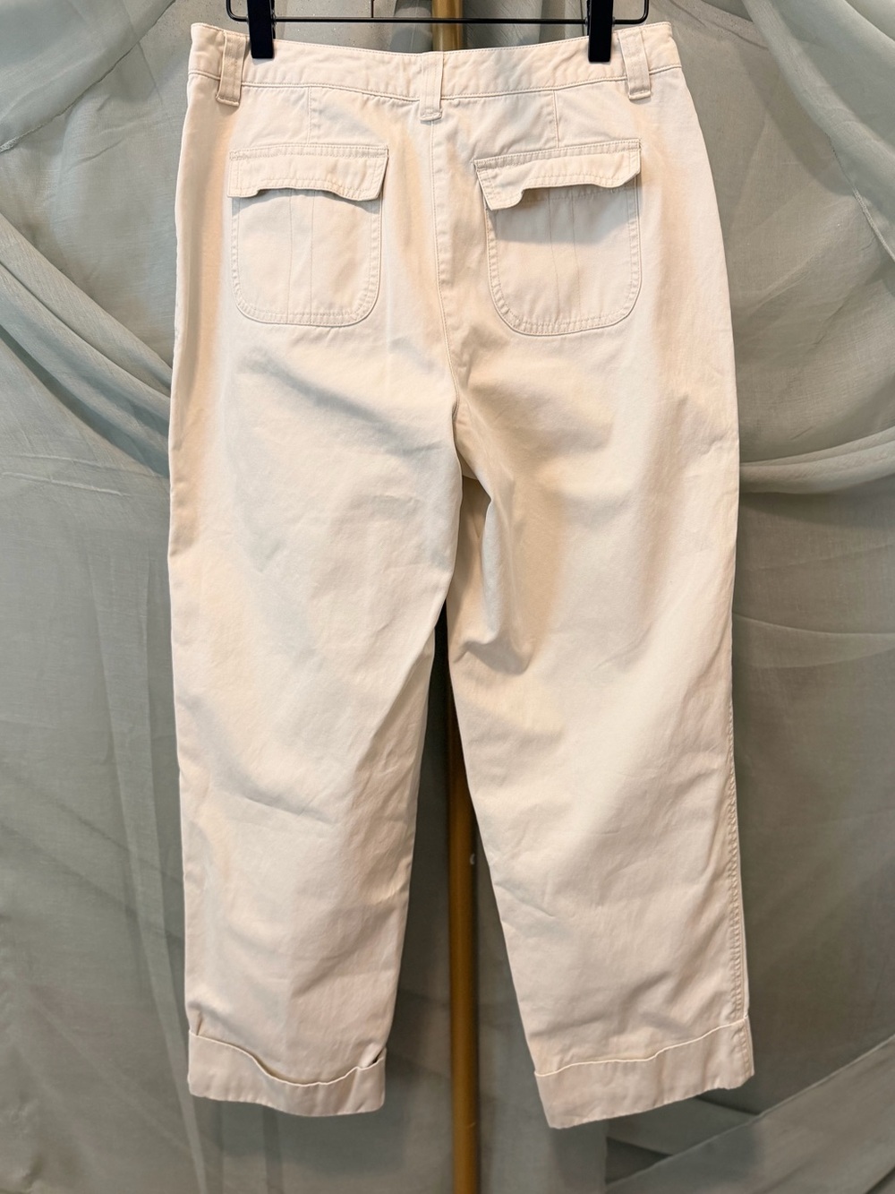 Talbots Cropped Wide-Leg Pants in Beige - Picture 3 of 5